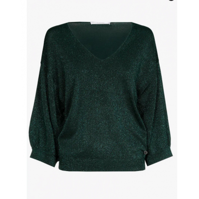 Xandres - GLENN_LUREX 28643-02-5415 - Pull met lurex groen